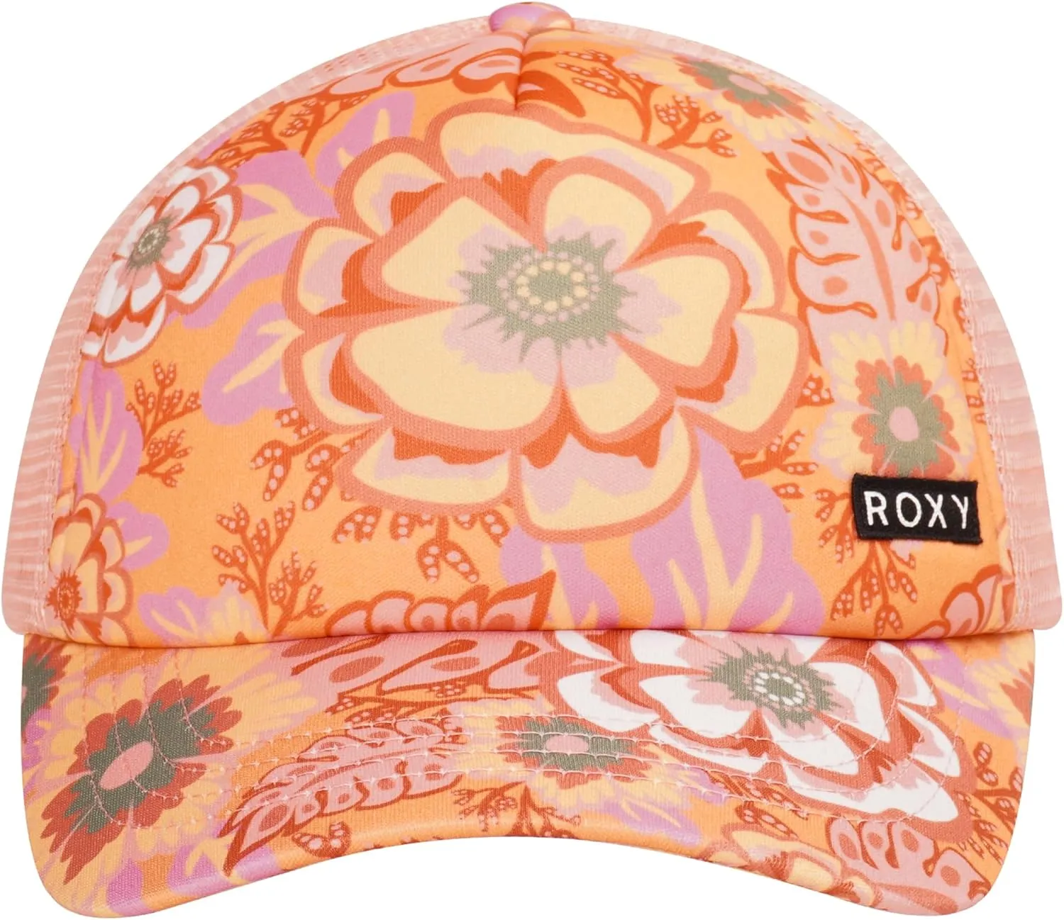 Roxy Girls' Honey Coconut Trucker Hat - Breathable Mesh Snapback, Curved Visor