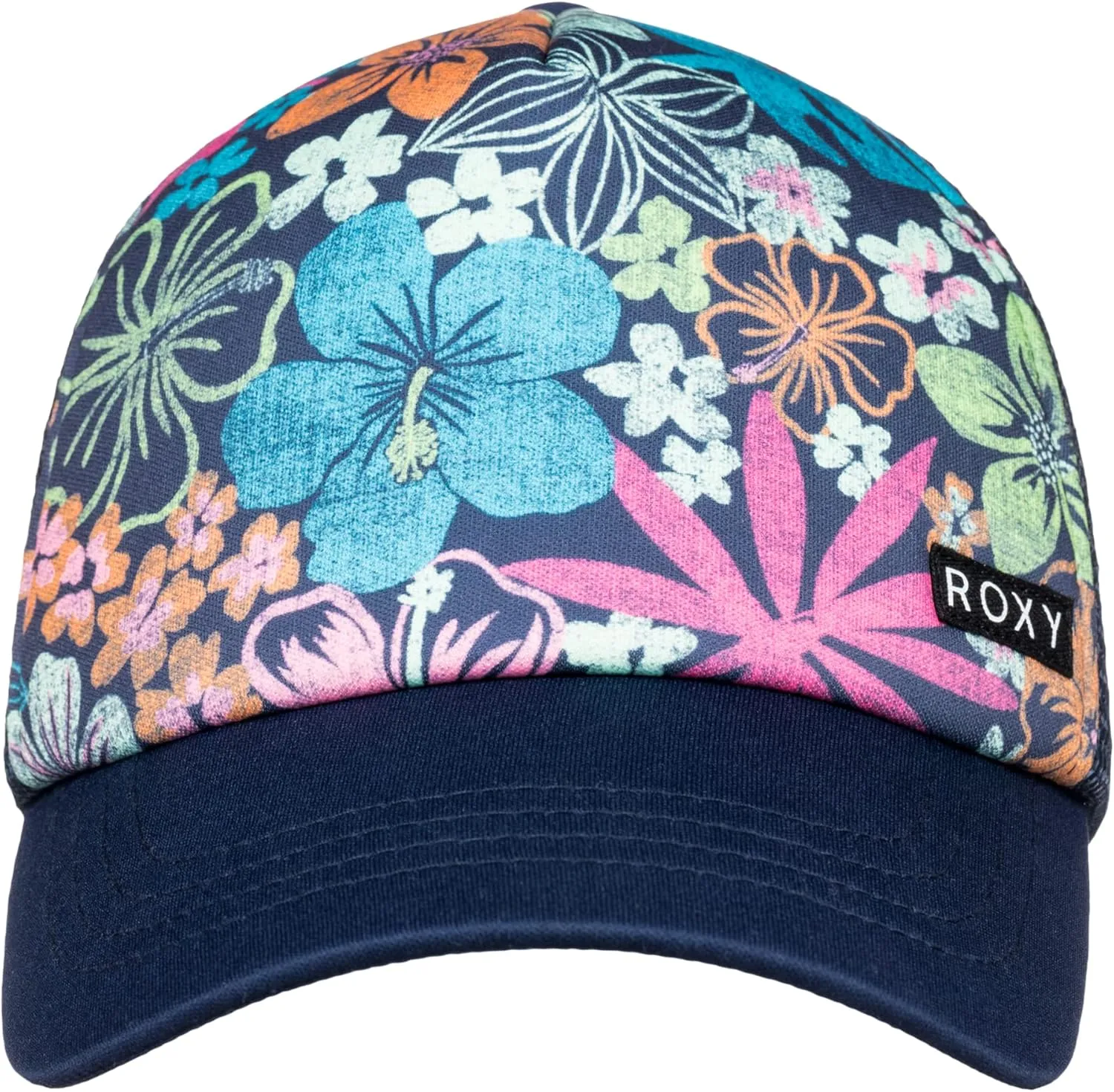 Roxy Girls' Honey Coconut Trucker Hat - Breathable Mesh Snapback, Curved Visor