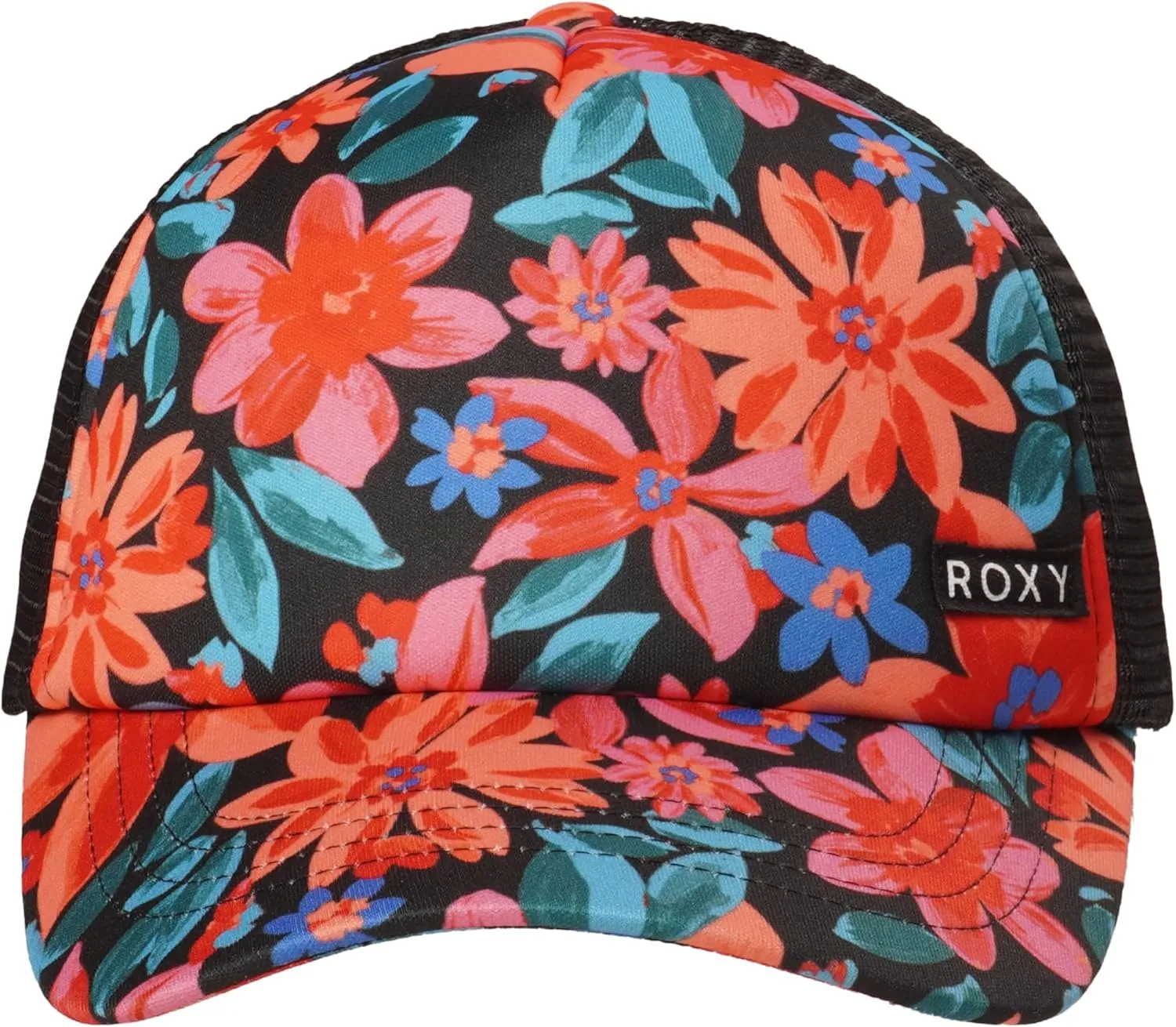 Roxy Girls' Honey Coconut Trucker Hat - Breathable Mesh Snapback, Curved Visor