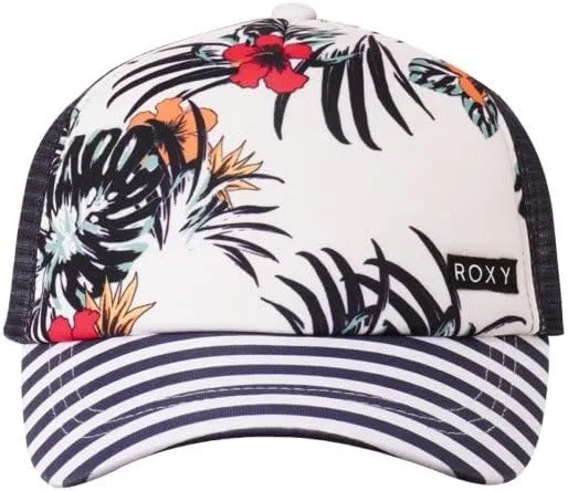 Roxy Girls' Honey Coconut Trucker Hat - Breathable Mesh Snapback, Curved Visor