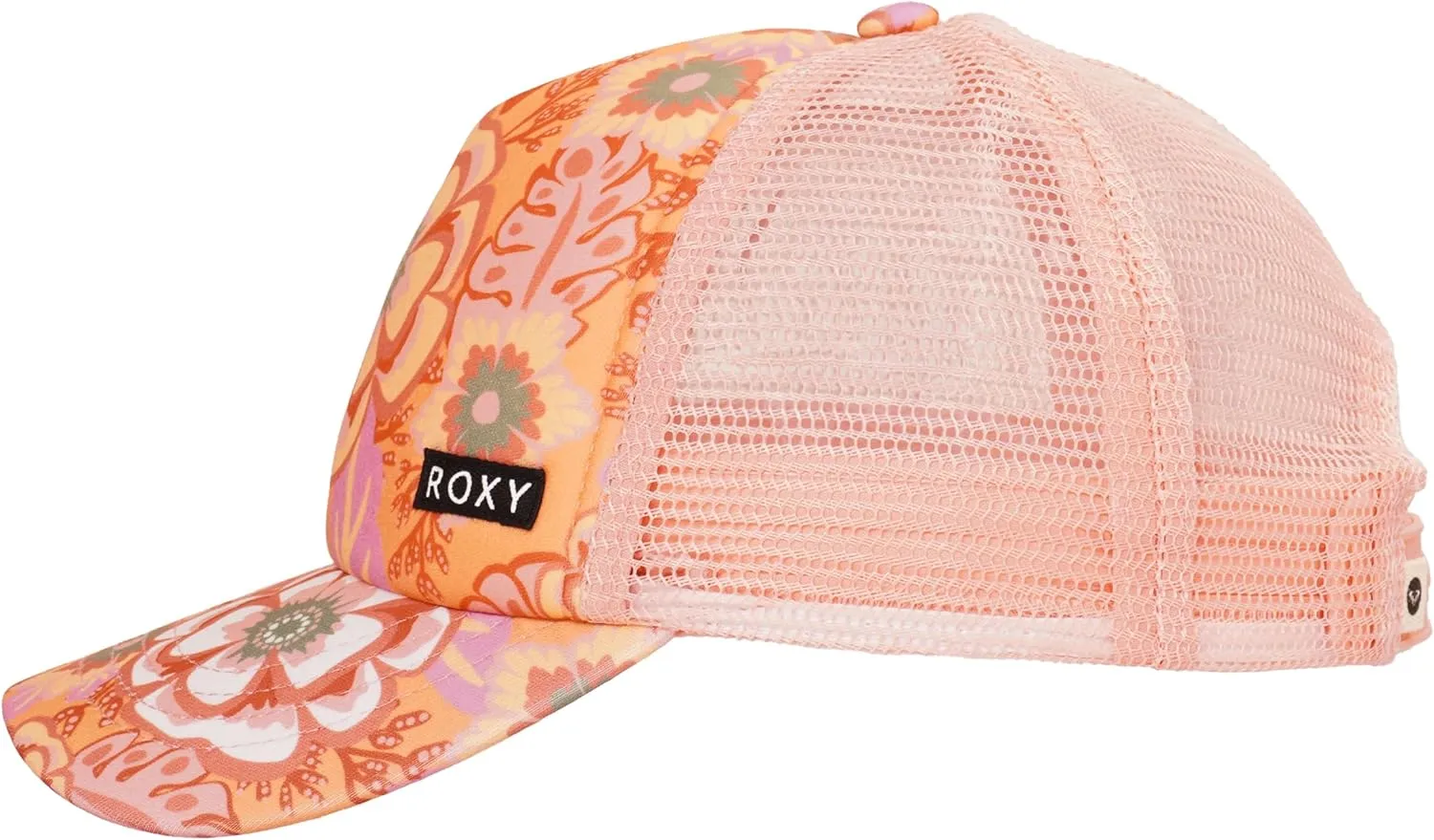 Roxy Girls' Honey Coconut Trucker Hat - Breathable Mesh Snapback, Curved Visor