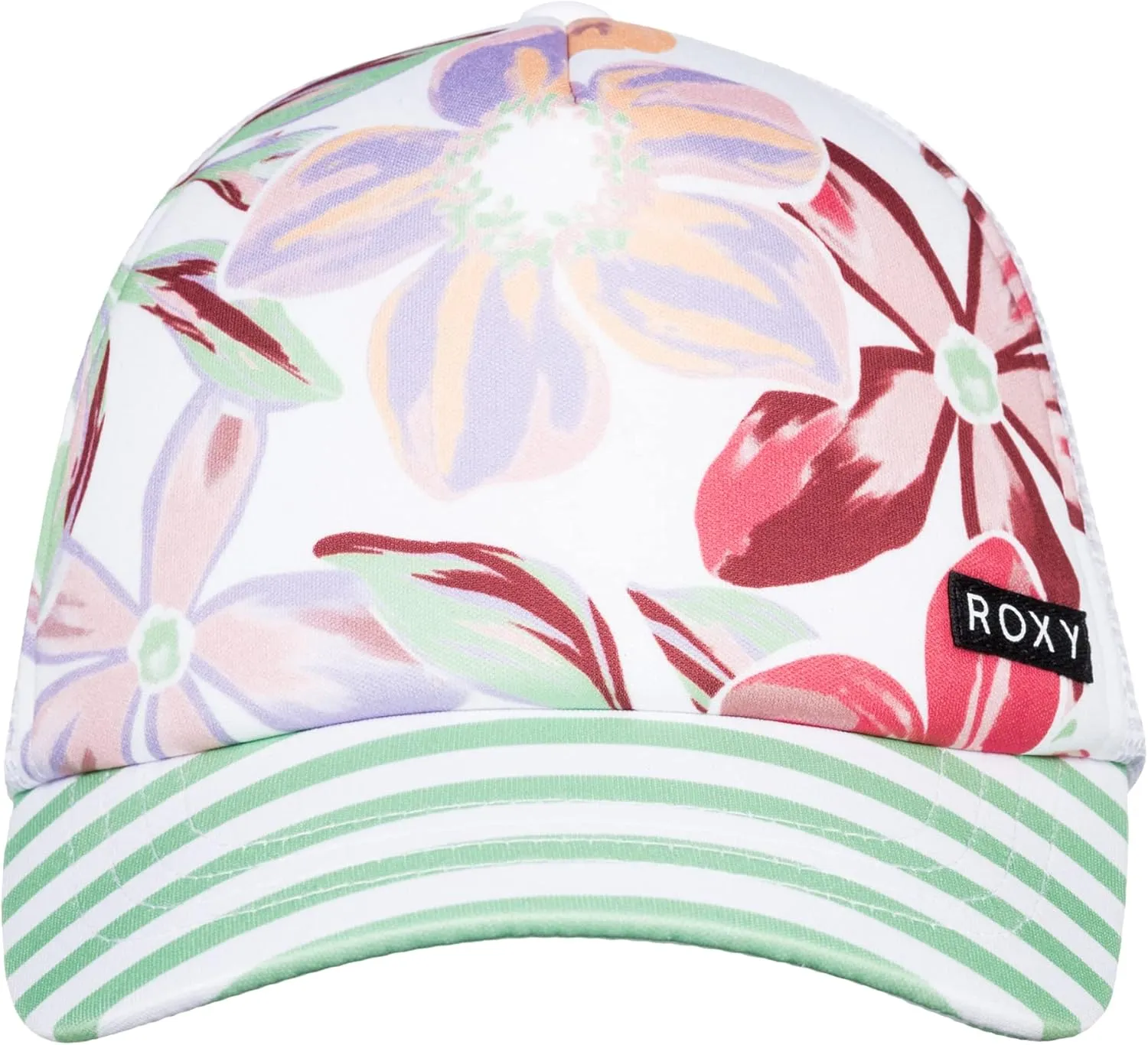 Roxy Girls' Honey Coconut Trucker Hat - Breathable Mesh Snapback, Curved Visor