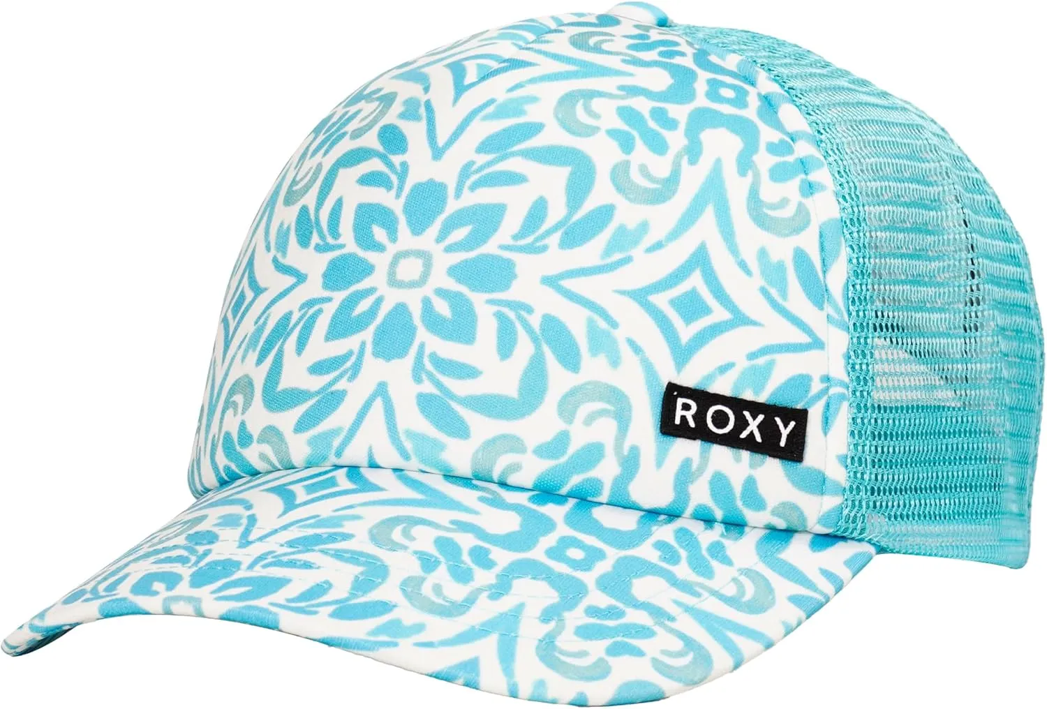 Roxy Girls' Honey Coconut Trucker Hat - Breathable Mesh Snapback, Curved Visor