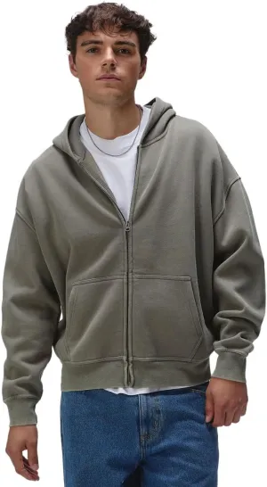 Rsq Mens Washed Zip-Up Oversized Hoodie