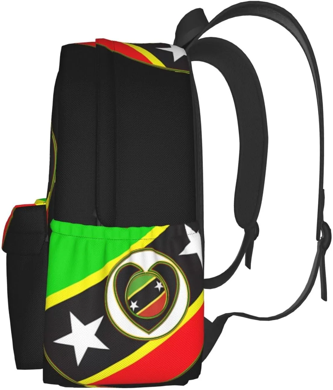 Saint Kitts Nevis Flag Casual Backpack Large Capacity Travel Backpacks Laptop Daypack Commuter Rucksack Adjustable Strap Sports Bags for Hiking Biking