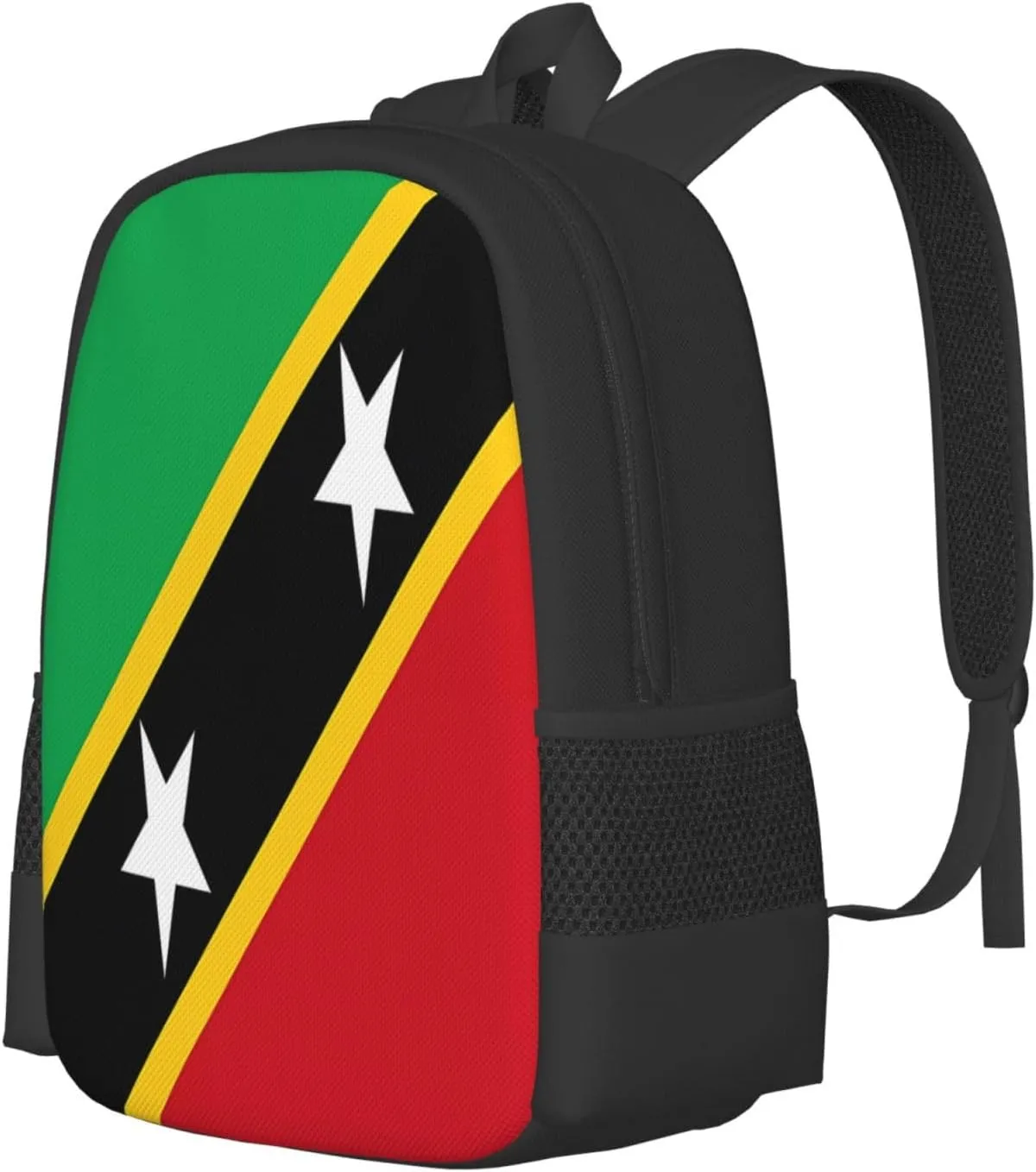 Saint Kitts Nevis Flag Travel Backpack Casual Backpacks 15 Inch Laptop Back Pack Lightweight Rucksack Outdoor Sport Daypack Large Bags for Working Camping Hiking