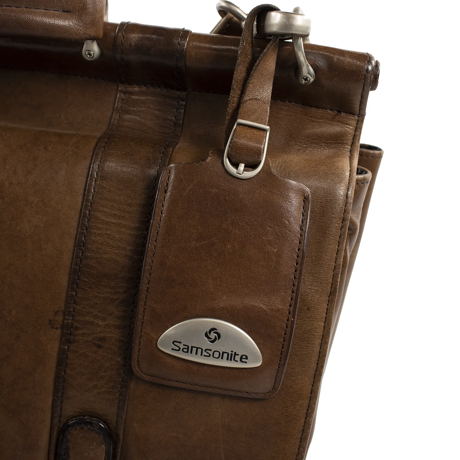 Samsonite Brown Leather 113 Business Class Messenger Bag