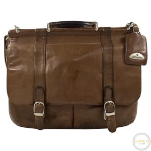 Samsonite Brown Leather 113 Business Class Messenger Bag