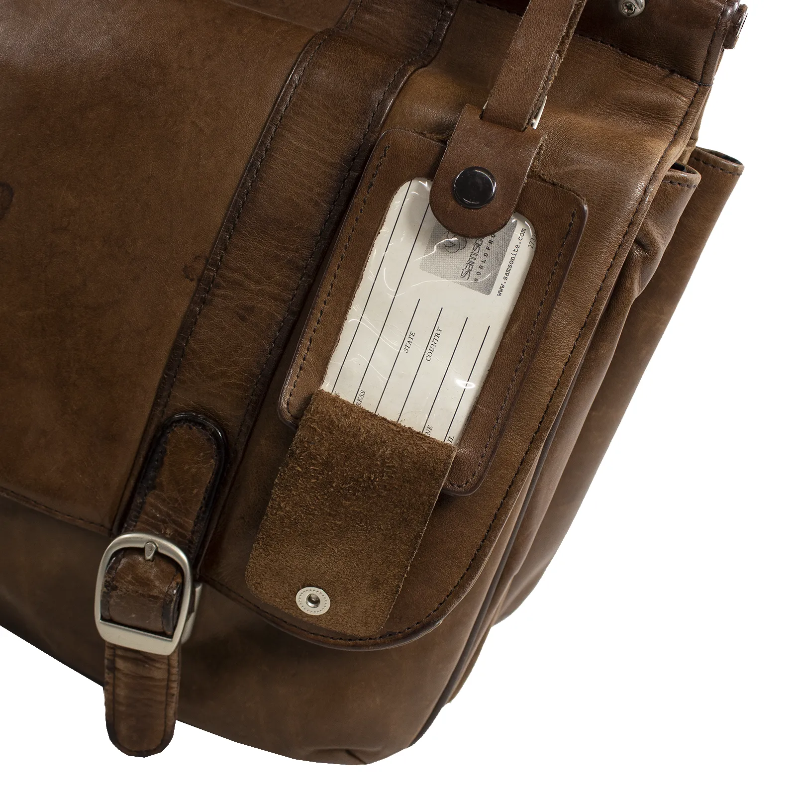 Samsonite Brown Leather 113 Business Class Messenger Bag