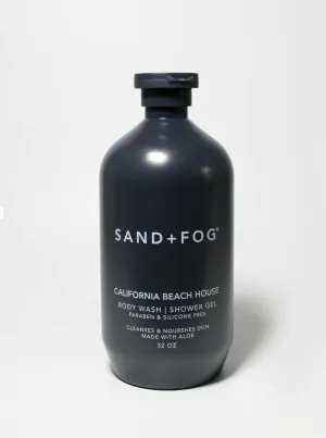 Sand & Fog, Men's Premium Body Wash/Shower Gel, Scent: California Beach House (Paraben and Silicone Free) Cleans and Nourishes Skin, made with Aloe - 32oz