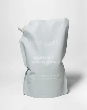 Sand & Fog, PREMIUM (REFILL BAG) Liquid Hand Soap, Scent: CALIFORNIA BEACH HOUSE (Cleans and Nourishes Skin, made with Aloe) - 34oz REFILL BAG ONLY