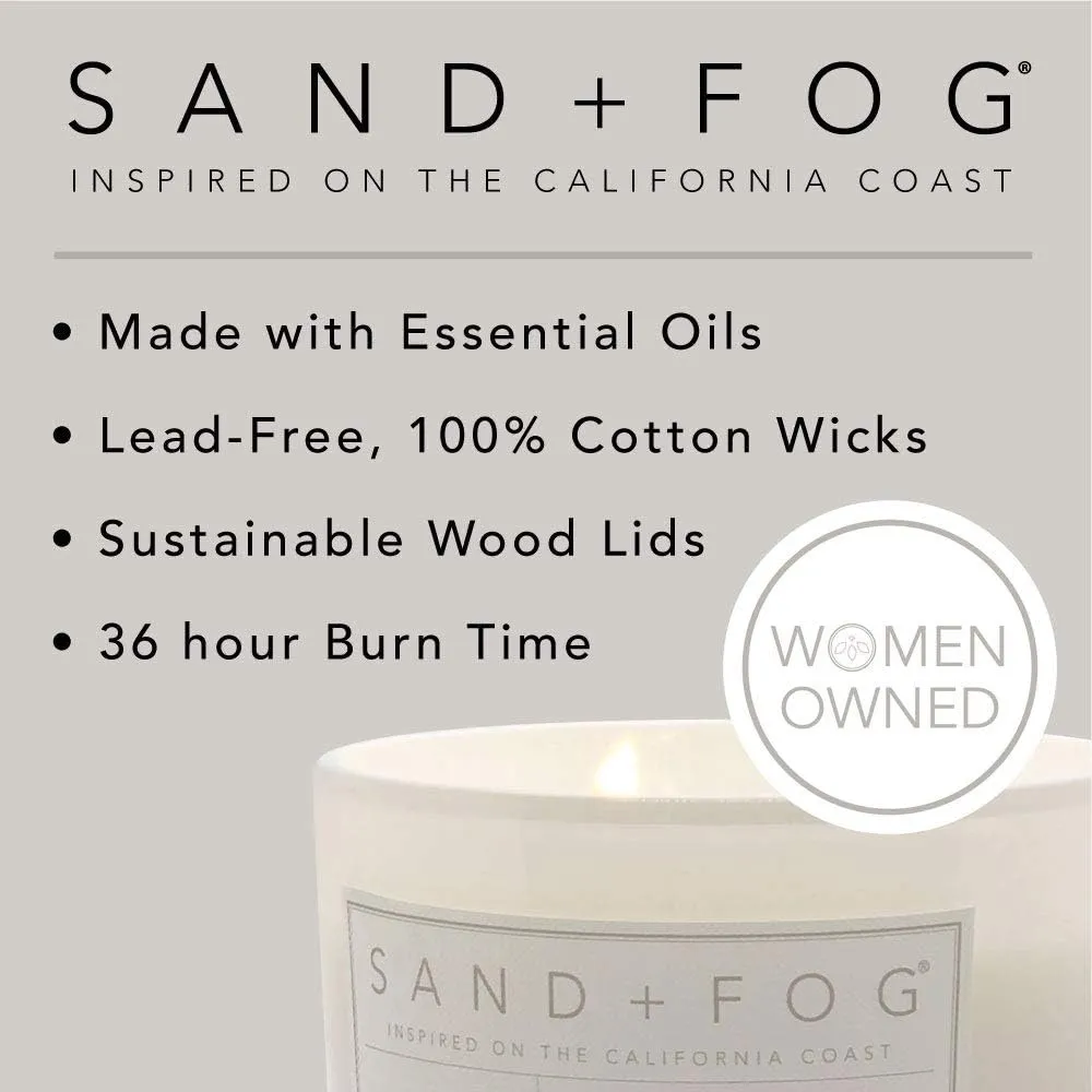 Sand   Fog Scented Candle - California Beach House – Additional Scents and Sizes – 100% Cotton Lead-Free Wick - Luxury Air Freshening Jar Candles - Perfect Home Decor – 12oz