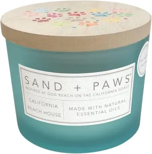 Sand   Paws Scented Candle - California Beach House –Luxurious Air Freshening Jar Candle Neutralize pet Odors and Enhance Home décor – 100% Cotton Lead-Free wicks-12oz