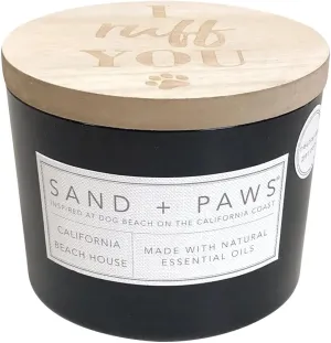 Sand   Paws Scented Candle - California Beach House–Luxurious Air Freshening Jar Candles Neutralize pet Odors and Enhance Home décor – 100% Cotton Lead-Free Wicks - 12oz