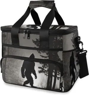 Sasquatch in Forest Cooler Bag 24 Can Insulated Large Capacity Cooler Tote Bag Lunch Box Leak-Proof|Crossbody & Handheld|Keep Cool Up to 12 Hours