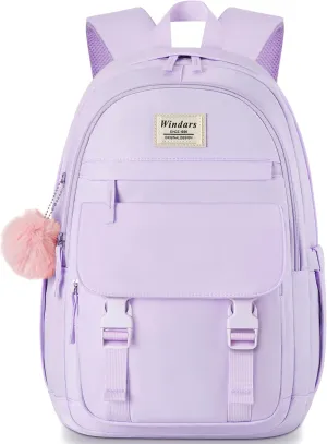 School Backpack for Teen Girls, Cute College Backpacks for Women Students Aesthetic Bookbag Large 15.6 Inch Laptop Bag Middle School Travel Back Pack (Purple)