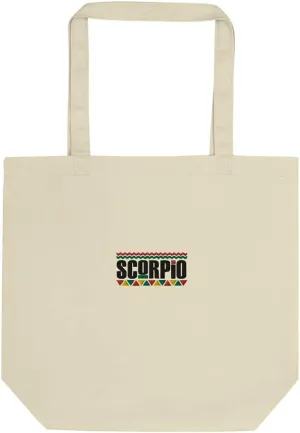 Scorpio Embroidered Zodiac Present Gifts Constellation October November Horoscope 100% Organic Cotton Eco Tote Bag