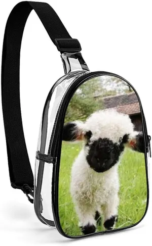 Scotland Black Sheep Clear Sling Bag Small Chest Bag Backpack Crossbody Travel Hiking Daypack