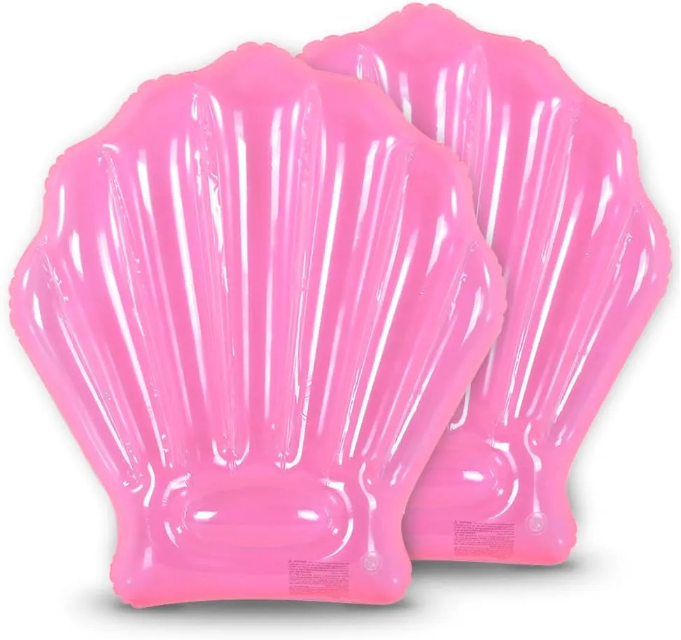 Seashell Pool Float 2 Pack, Summer Fun Inflatable Seashell Float for Kids, Pink Seashell Pool or Beach Toys of 42 Inches