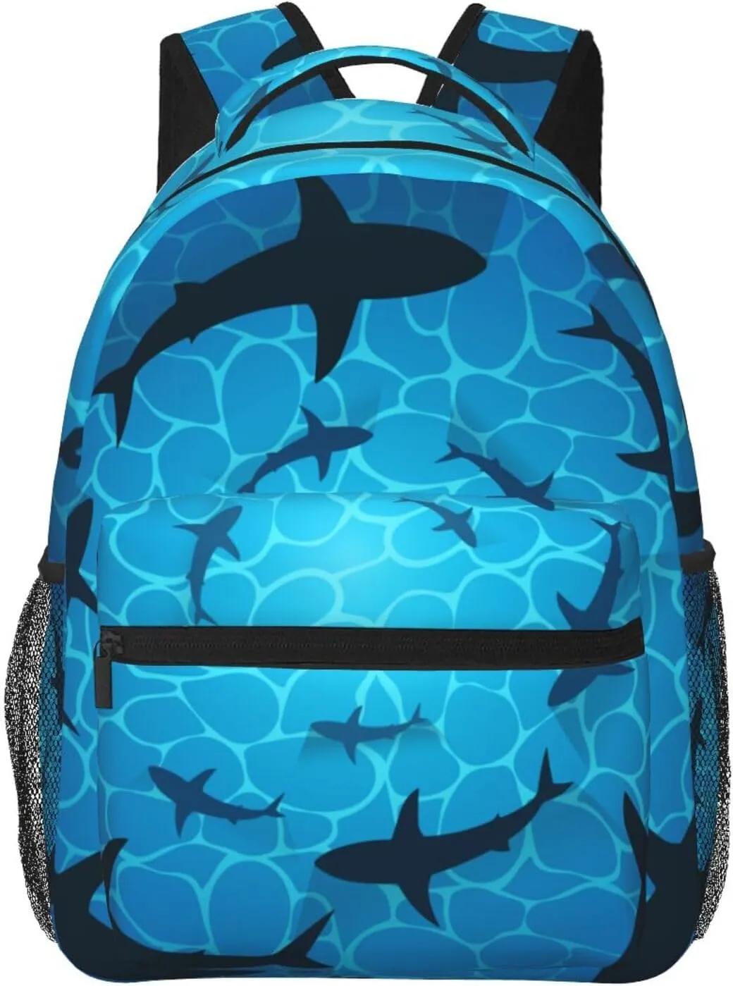 Sharks In Ocean Isolated Sharks Circling Around Backpacks 15 Inch Laptop Backpack Multipurpose Double Shoulder Bag For Men Women Gifts