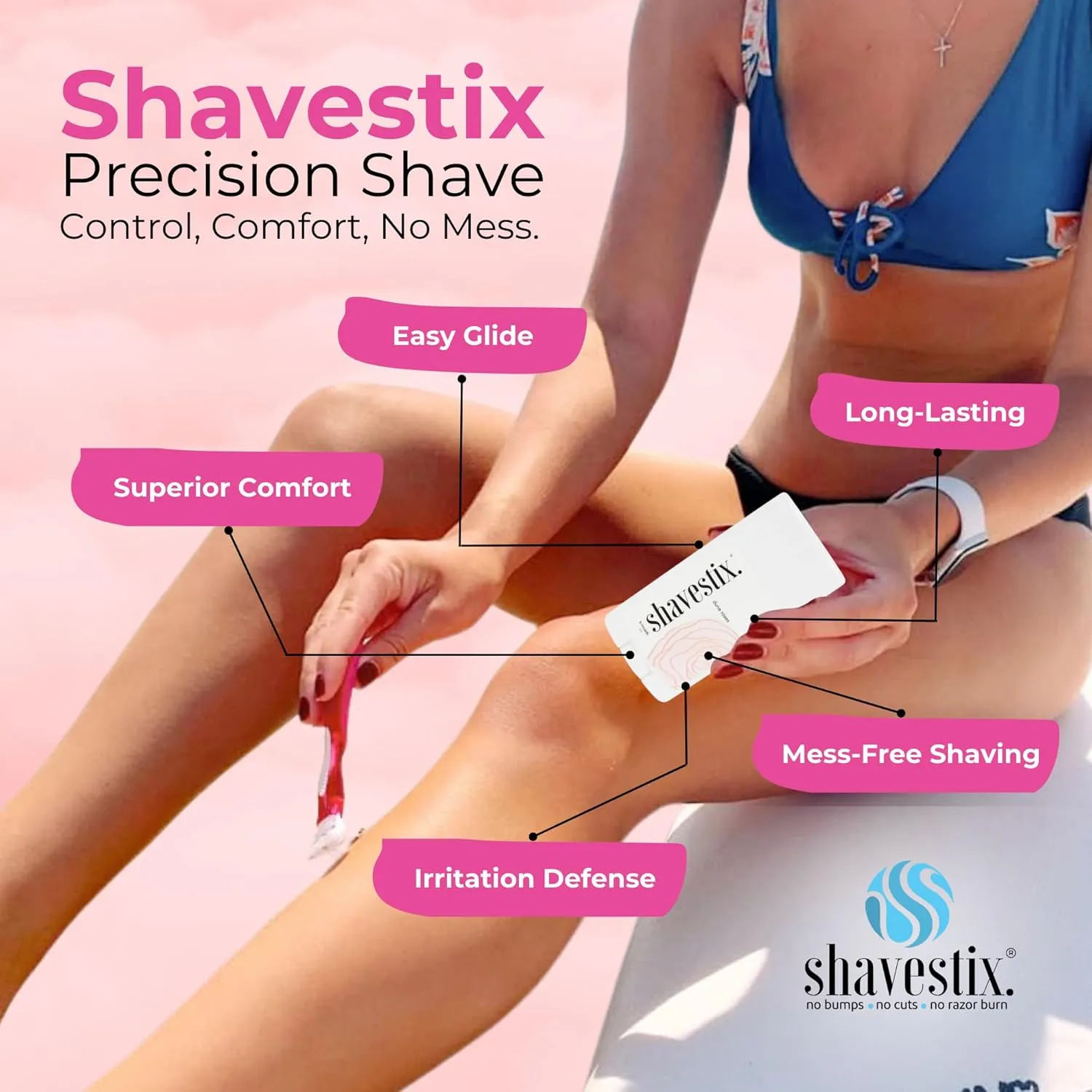 Shavestix Ultra Moisturizing Travel Size Body Shaving Stick 2.75 Oz | Dune Roses Scented Shaver Friendly Hair Removal Cream Bar Sub Shave Gel, Shaving Cream For Women, Men| Avert Razor Bumps, Burn