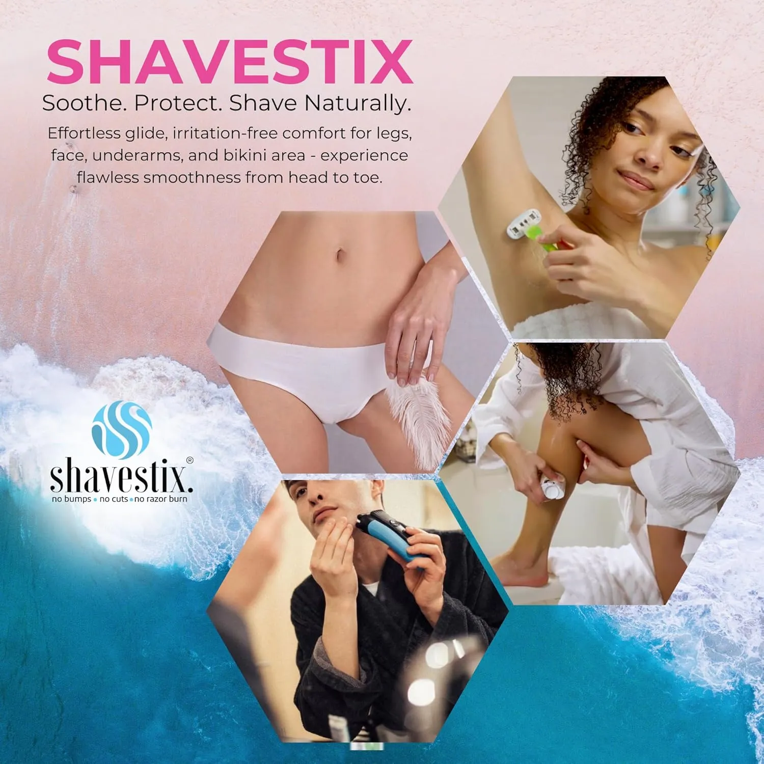 Shavestix Ultra Moisturizing Travel Size Body Shaving Stick 2.75 Oz | Dune Roses Scented Shaver Friendly Hair Removal Cream Bar Sub Shave Gel, Shaving Cream For Women, Men| Avert Razor Bumps, Burn