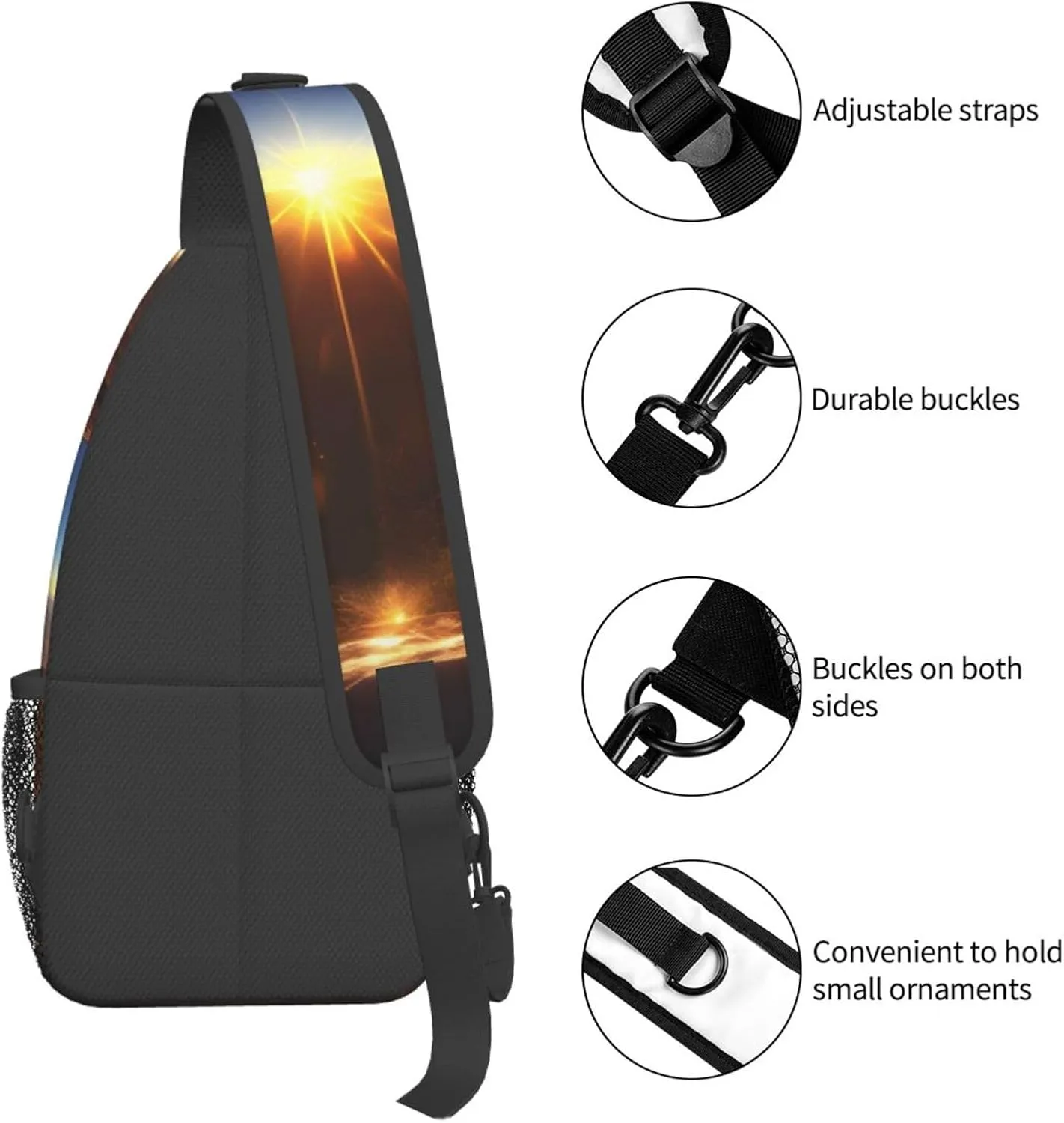 Shining Overlook Unisex Casual Diagonal Chest Bag,Multipurpose Crossbody Shoulder Bag Travel Hiking Daypack