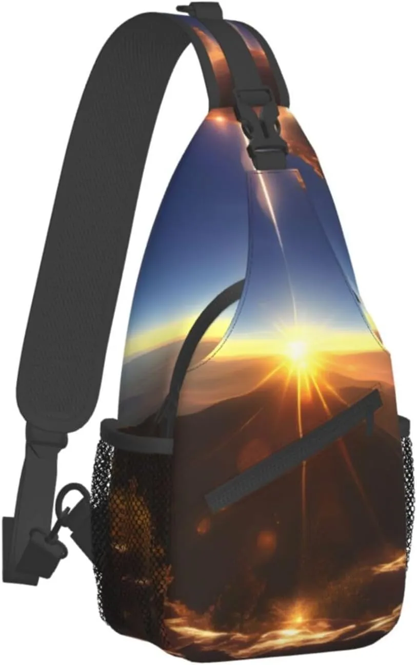 Shining Overlook Unisex Casual Diagonal Chest Bag,Multipurpose Crossbody Shoulder Bag Travel Hiking Daypack