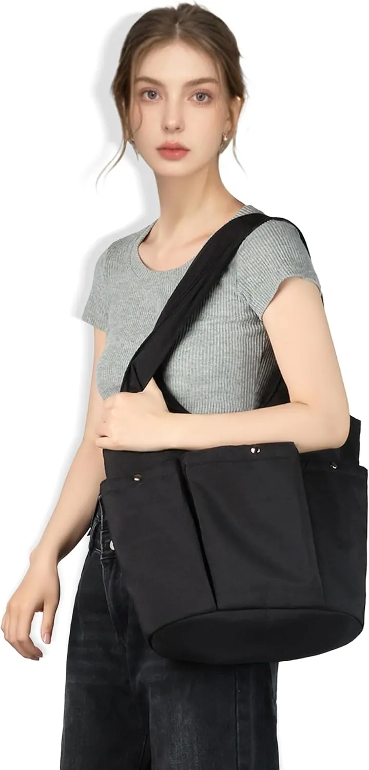 Shoulder Bag for Women - Tote Bag with 3 Deep Pocket PU Leather Hobo Bag with Zipper Closure Handbag for Work