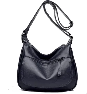 Shoulder Bags Genuine Leather Handbags, Middle-Aged Women's Mother Bags, Sheepskin Soft Leather Shoulder Bags, Messenger Bag Handbags(Blue)