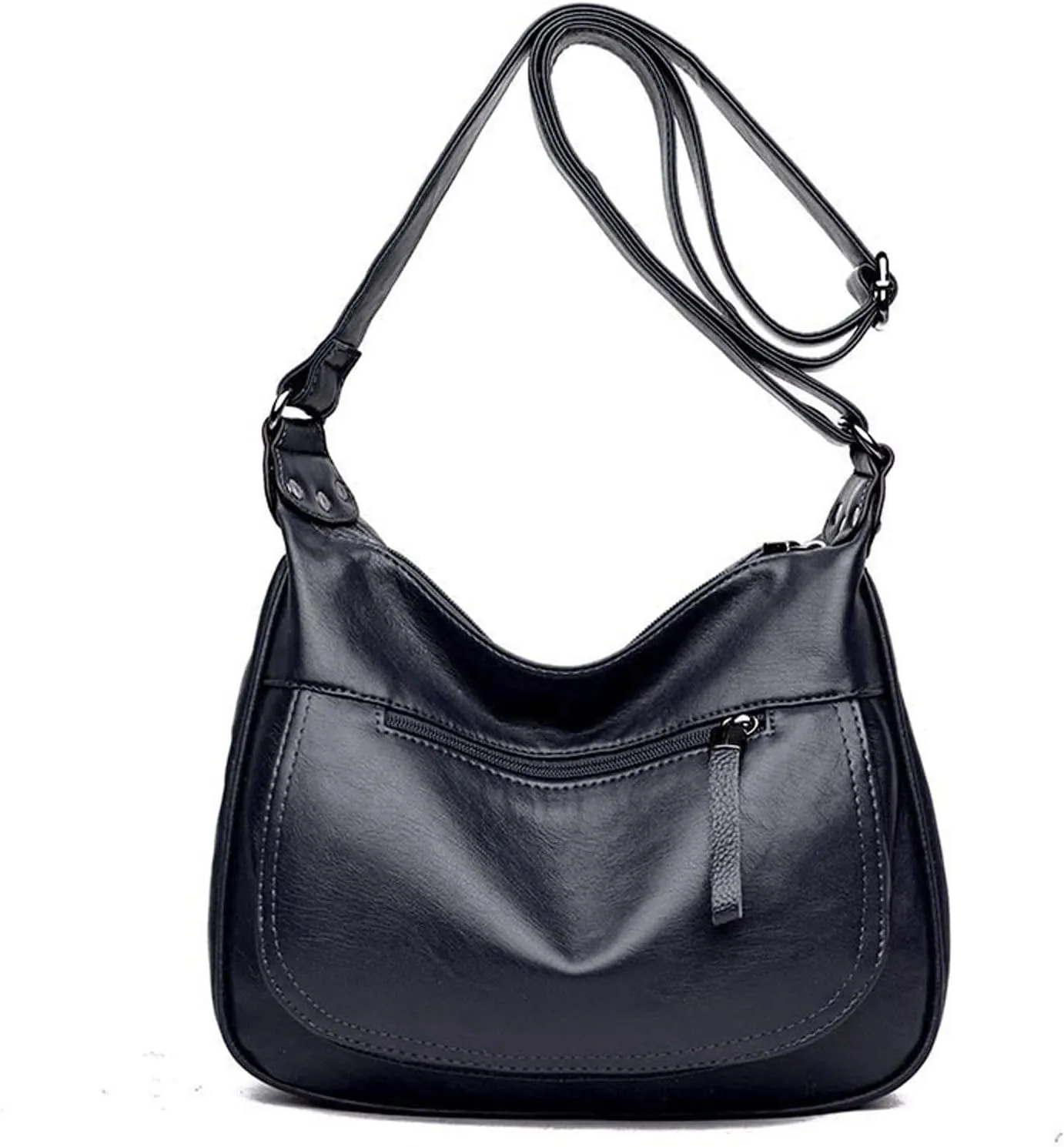 Shoulder Bags Genuine Leather Handbags, Middle-Aged Women's Mother Bags, Sheepskin Soft Leather Shoulder Bags, Messenger Bag Handbags(Blue)