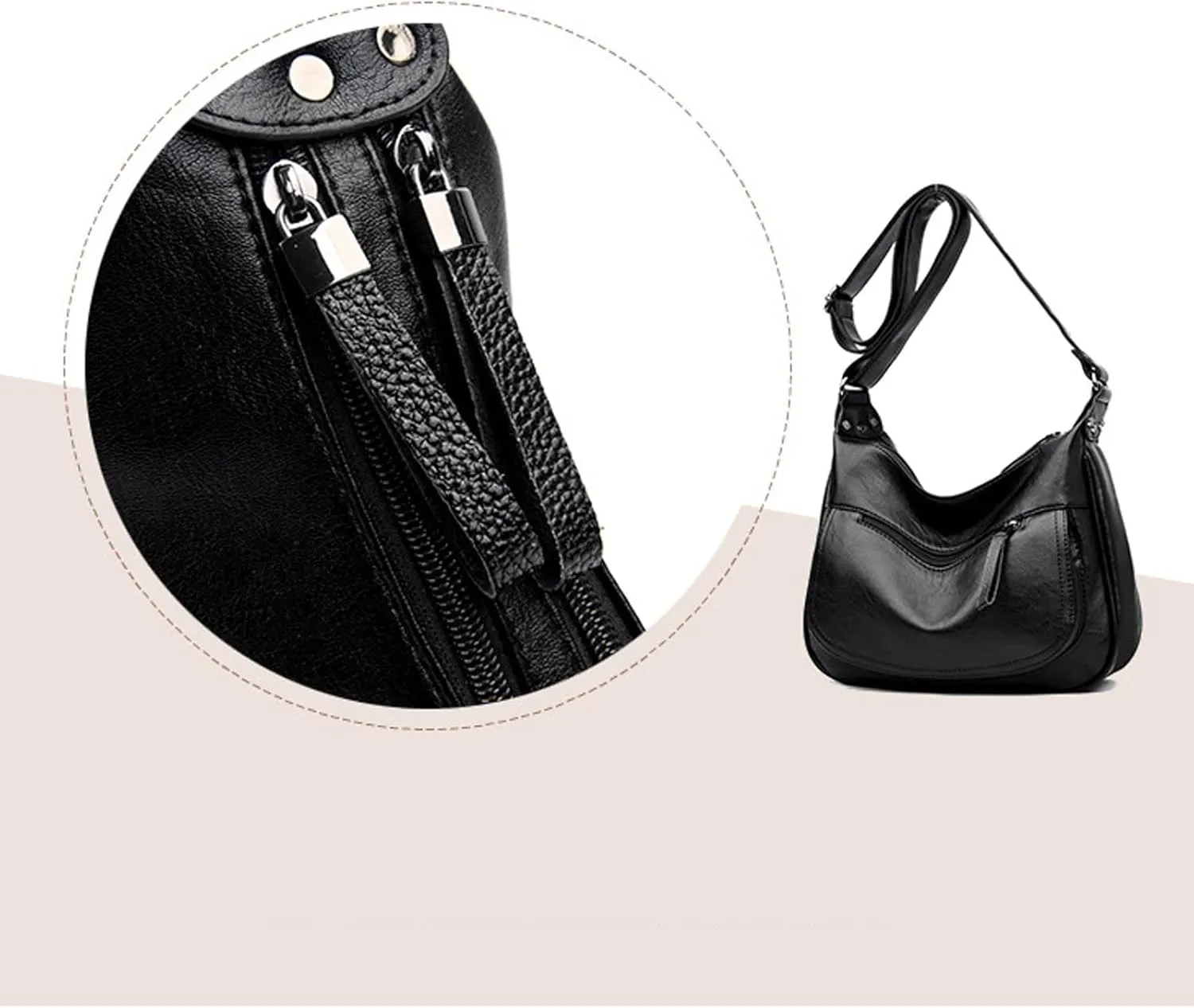 Shoulder Bags Genuine Leather Handbags, Middle-Aged Women's Mother Bags, Sheepskin Soft Leather Shoulder Bags, Messenger Bag Handbags(Blue)