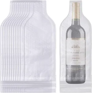 SHUESS 12 Packs Wine Bags for Travel Reusable Wine Travel Bags for Wine Bottles Airplane, Wine Sleeves for Travel Double Layer Bubble Cushioning Wrap Suit for Airplane Car
