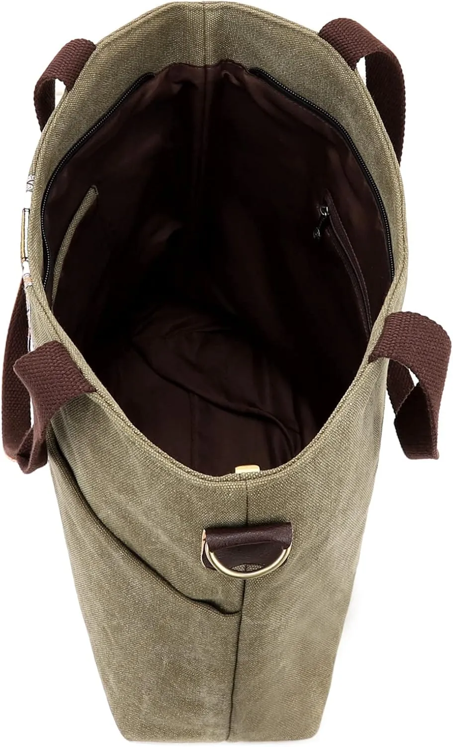 SILKAREA Women's Canvas Large Tote Bag Embroidered Shoulder Bag Multi Pocket Crossbody Bag Top Handle Bag Handbag Hobo Purse