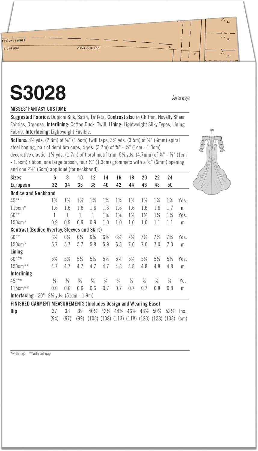 Simplicity SS3028U5 Misses' Fantasy Water Fairy Costume Sewing Pattern Packet by Raine Emery, Design Code S3028, Sizes 16-18-20-22-24, Multicolor