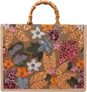Sister Amy® Elegant Sequin-Embroidered Woven Tote Bag - Stylish Summer Beach Shoulder Handbag for Women's Vacation Essentials
