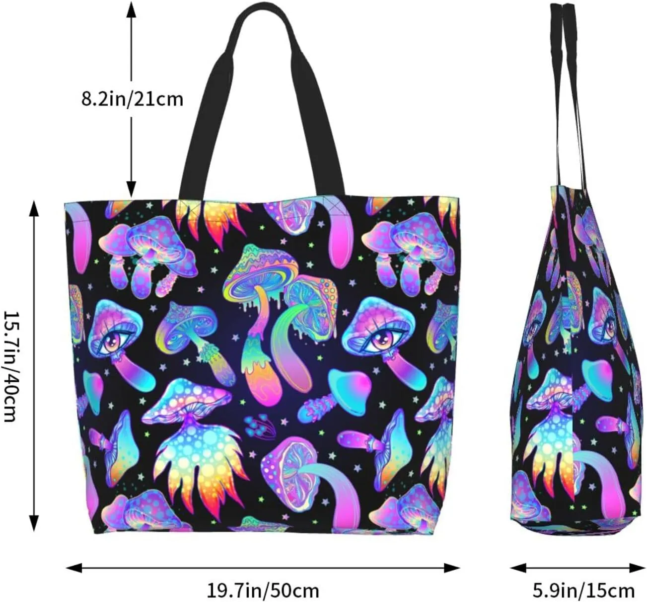 Skull Rose Tote Bag For Women, Large Shoulder Bags Foldable Grocery Handbag For Travel Shopping Sport Picnic