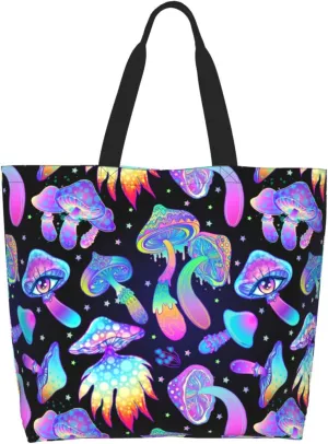 Skull Rose Tote Bag For Women, Large Shoulder Bags Foldable Grocery Handbag For Travel Shopping Sport Picnic