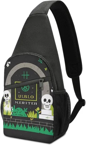 Sling Bag for Men Crossbody Bags Tombstone And Skull Chest Bag Daypack Fanny Pack Cross Body Bag for Travel