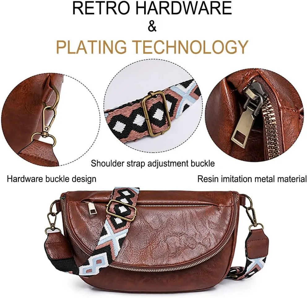 Small Crossbody Sling Bag Unisex Crescent Bag, Nylon Leather Handbags Hobo Bags for Women Shop And Travel