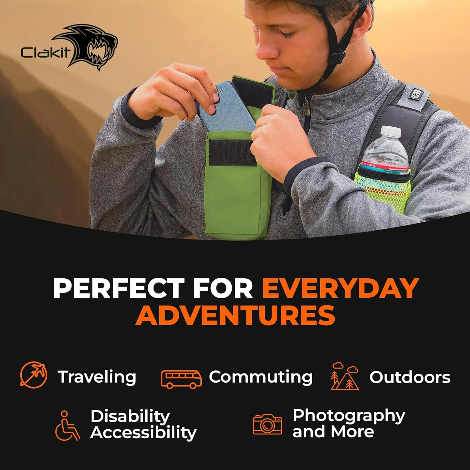 Smartphone Strap Pack - Backpack Shoulder Strap Pocket - Backpack Attachment for Hikers, Travelers, Students, and Commuters
