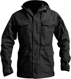 Snoly Men's M65 Outdoor Field Coat Field Jacket Military Trucker Cargo Jacket Coats With Hood Tactical Windbreaker