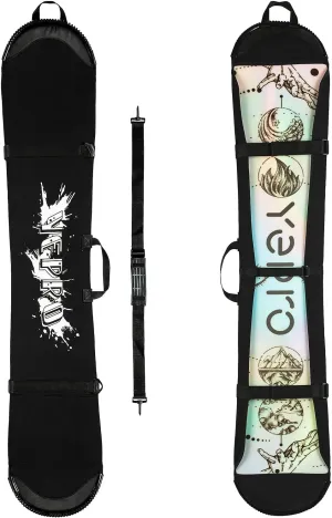 Snowboard Cover Sleeve Case, Adjustable Soft Cover with Shoulder Strap, Binding Open