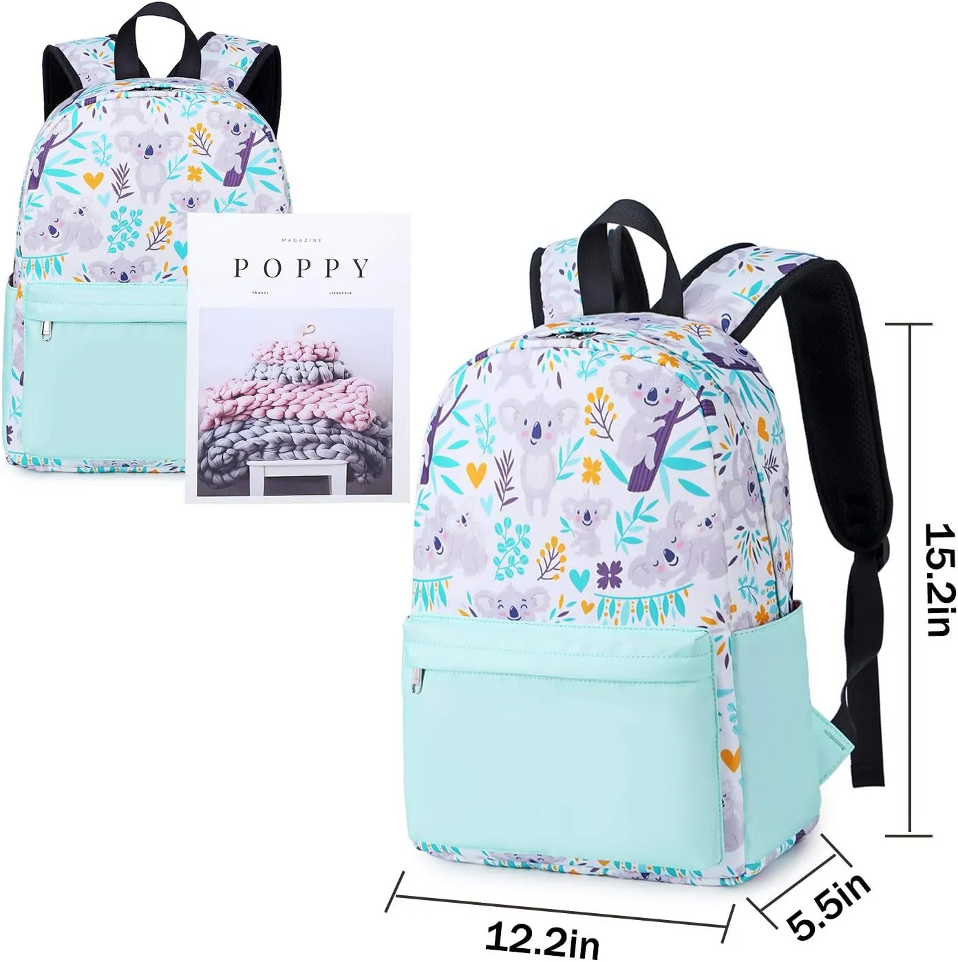 Soekidy Backpacks for Girls Backpack for School Fox Unicorn Backpack Kids Backpack Set, Preschool Bookbag