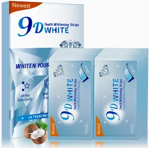 Somall 3-Day Rapid Teeth Whitening Strips for Sensitive Teeth,Professional 9D Enamel-Safe Whitening Kit, 28 Strips (14 Pack) Dentist Formulated & Certified Non-Toxic, Stain Removal for Coffee&Smoking