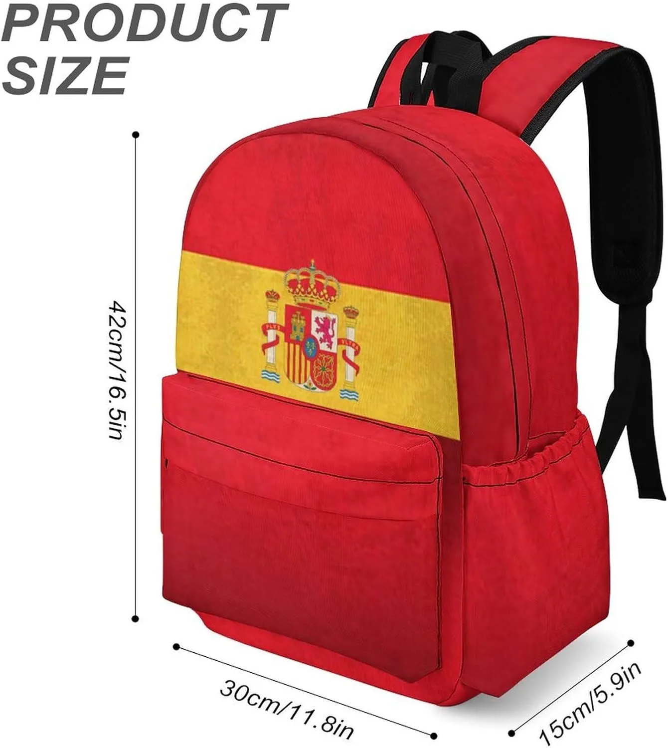 Spain Flag Spanish Retro Backpacks Multiple Pockets Daypack Shoulder Bag Compartment Backpack Travel Hiking Camping for Men Women 2025