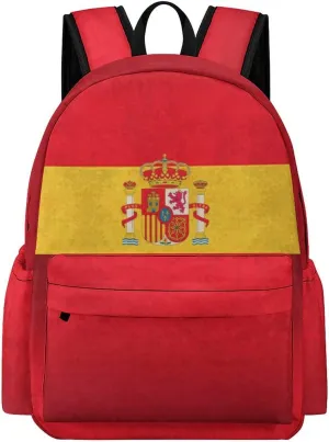 Spain Flag Spanish Retro Backpacks Multiple Pockets Daypack Shoulder Bag Compartment Backpack Travel Hiking Camping for Men Women 2025