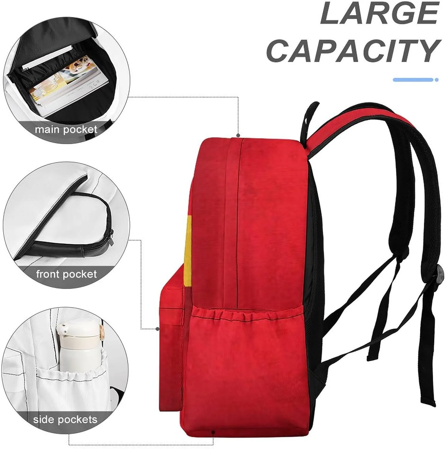 Spain Flag Spanish Retro Backpacks Multiple Pockets Daypack Shoulder Bag Compartment Backpack Travel Hiking Camping for Men Women 2025
