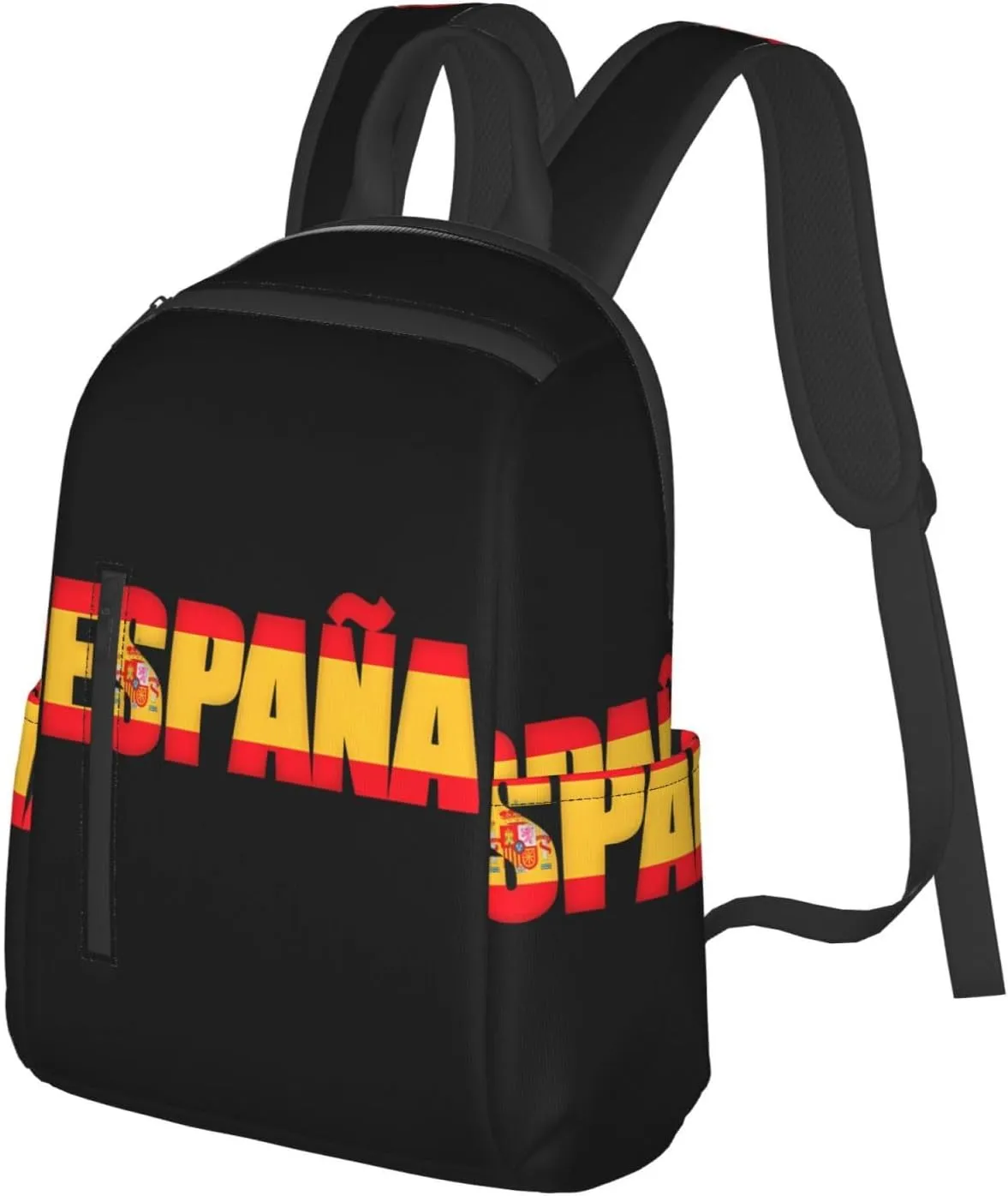 Spain Spanish Espana Flag Casual Laptop Backpack Travel Rucksack Sports Daypack Adjustable Strap Bags with Multi-Pockets for Working Running Camping