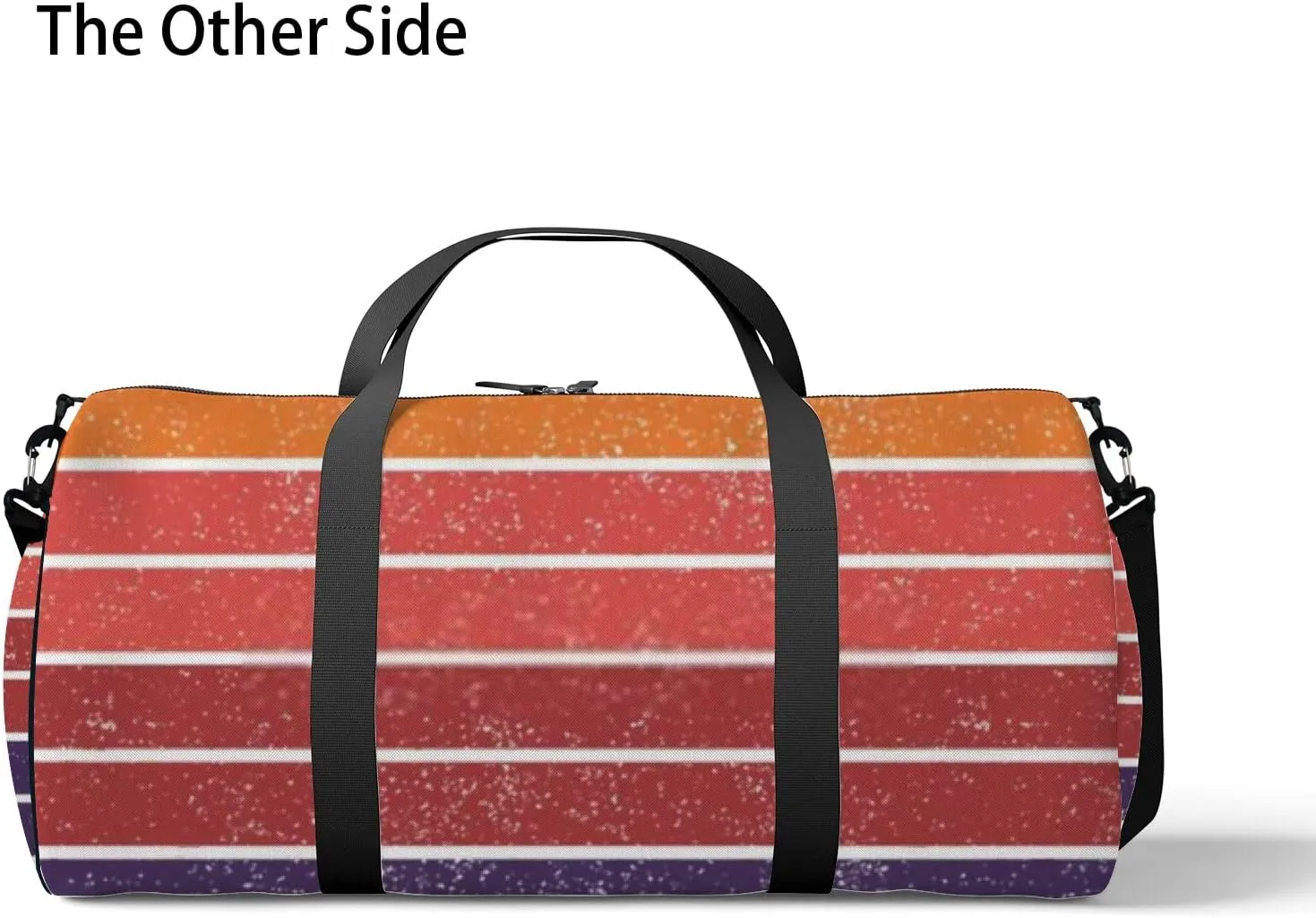 Sports Gym Bag for Women and Men Waterproof Vintage Retro Striped Sunset Graphics Duffel Bag Lightweight Carryon Traveling Boarding Gripsack